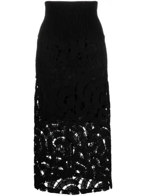 Fabiana Filippi macramé midi skirt Black GND213F2890000D562