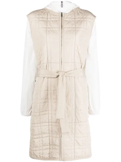 Fabiana Filippi two-tone hooded coat Neutrals CTD213F2010000H689
