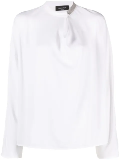 Fabiana Filippi crystal-embellished blouse White TPD223F5970000D468