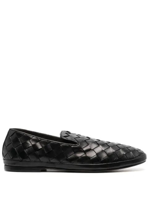 Henderson Baracco Guinea square-toe leather loafers Black GUINEA