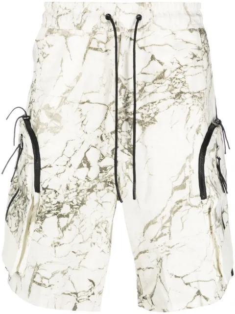A-COLD-WALL* marble-print shorts Neutrals ACWMB191