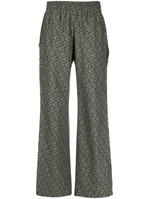 GCDS open-leg monogram trousers Green SS23W260414
