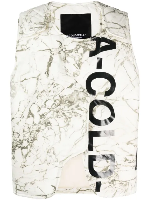 A-COLD-WALL* Overset asymmetric padded gilet Neutrals ACWMO166
