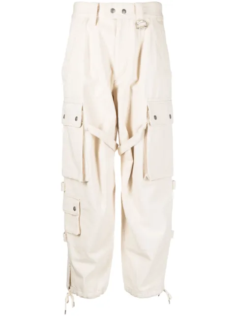 ISABEL MARANT Elore cropped cargo trousers Neutrals PA0099FAA2G02I