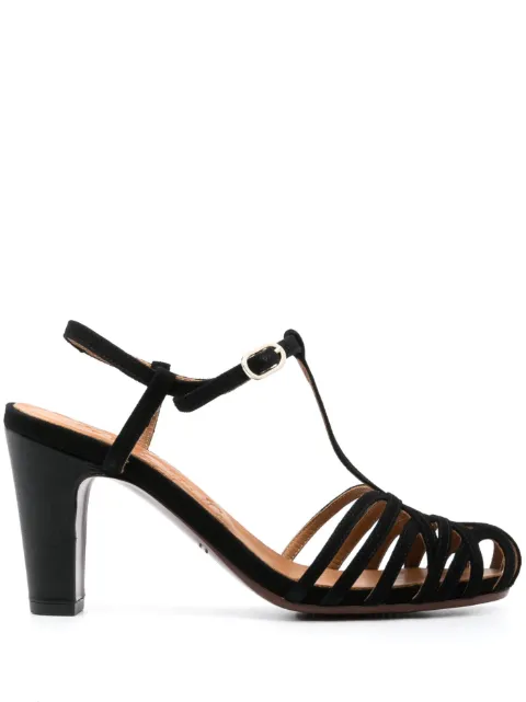 Chie Mihara 90mm high-heel caged-design sandals Black QUENU
