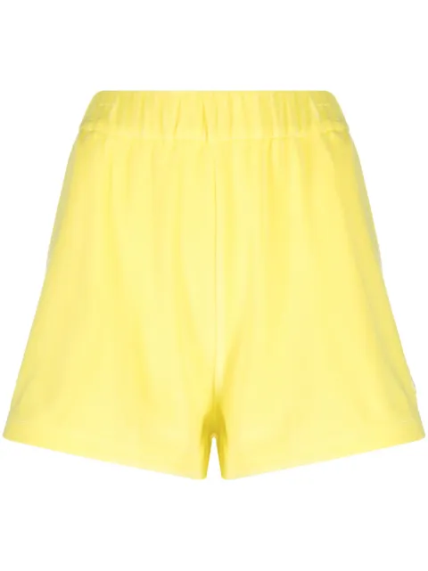 Moncler logo-patch terry-cloth shorts Yellow I10938H00022596LS