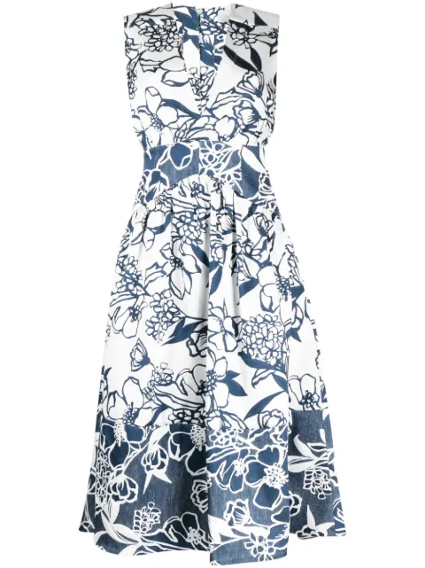 Silvia Tcherassi Nayla Whimsical Garden-print dress Blue ST230343