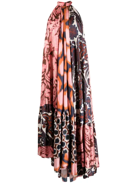 Biyan graphic-print halterneck silk maxi dress Multicolour DBSS23013