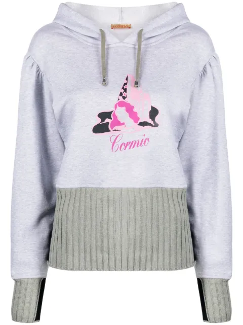 CORMIO Michelle graphic-print cotton hoodie Grey MICHELLEFAIRYGODMOTHER