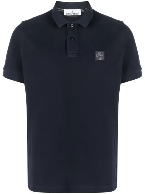 Stone Island logo-patch polo shirt Blue L1S1522002SCS0067