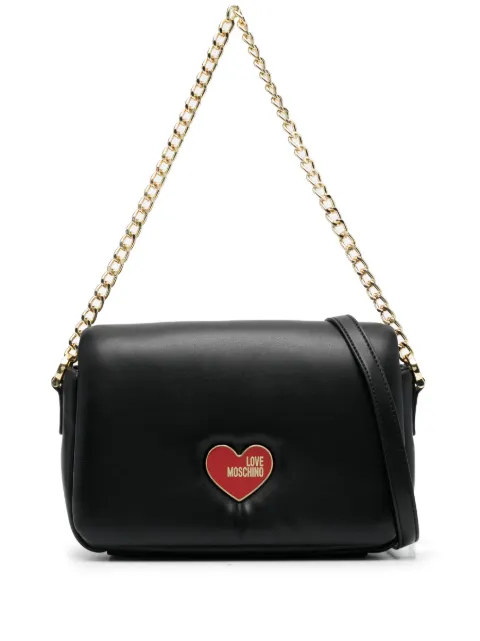Love Moschino logo-plaque shoulder bag Black JC4272PP0HKN0