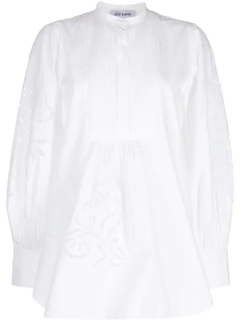 Dice Kayek embroidered cotton blouse White SS23C625