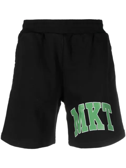 MARKET logo-print cotton track shorts Black 395000594
