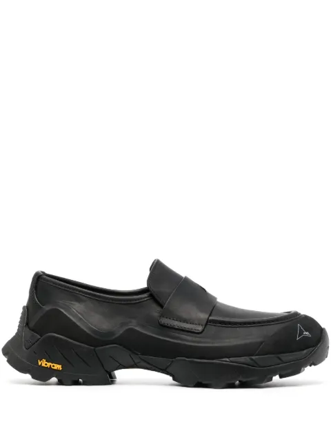 ROA logo-print leather loafers Black LOLE10001