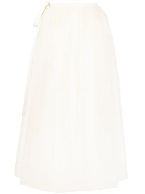 Uma Wang semi-sheer full midi skirt Neutrals S3WUW2021