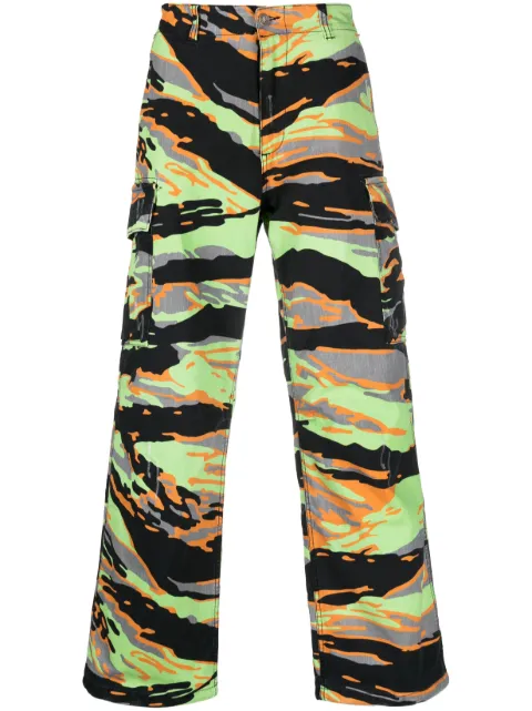 ERL graphic-print cargo trousers Green ERL06P003