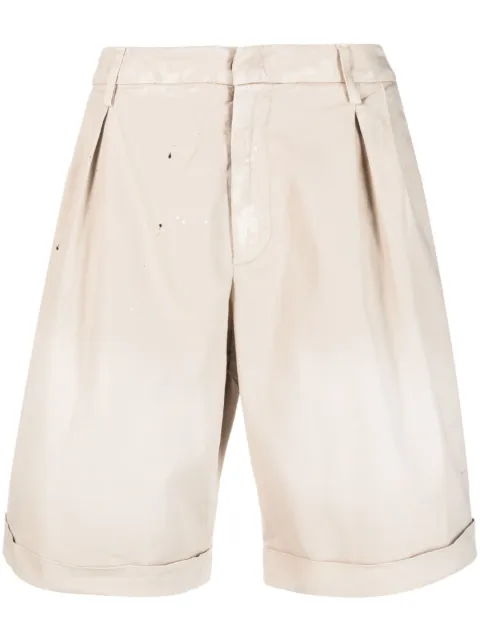 DONDUP box-pleat cotton chino shorts Neutrals UP618GS0049ZFP3