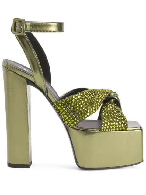 Giuseppe Zanotti Souree 150mm crystal-embellished sandals Green I300030004