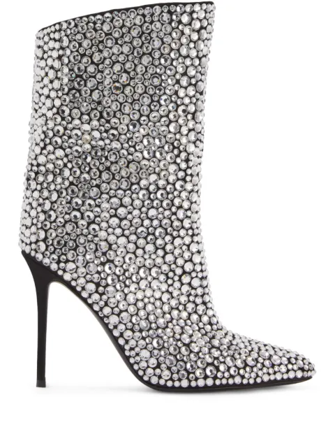 Giuseppe Zanotti Merissa Sparkle 105mm boots Silver I370013001