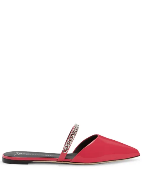 Giuseppe Zanotti Laurette chain-detail flat mules Pink I250011H03