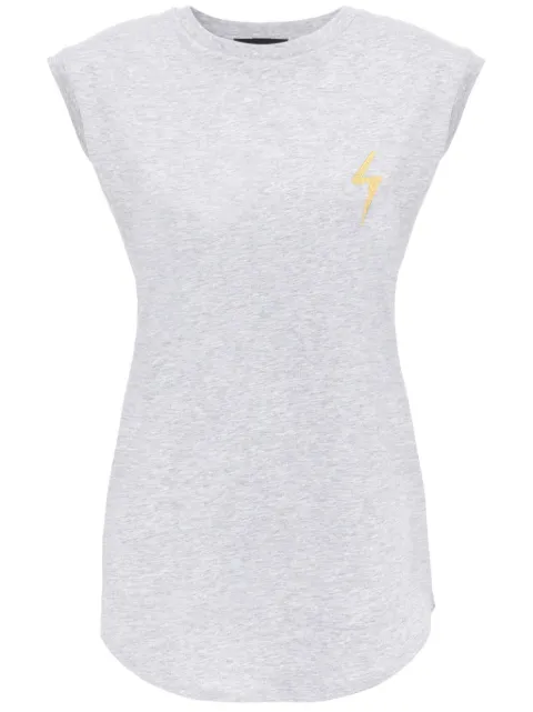 Giuseppe Zanotti Ursella logo-embroidered sleeveless cotton tank top Grey IRD2005K08