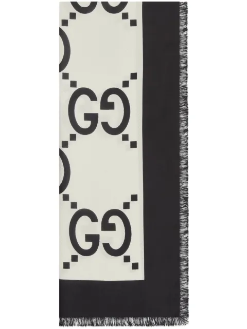 Gucci GG all-over logo silk scarf White 7571474GAF9