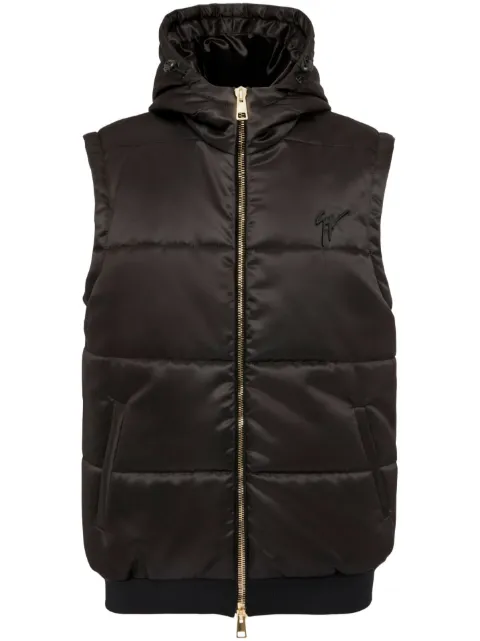 Giuseppe Zanotti logo-embroidered padded vest Black IRU3013001