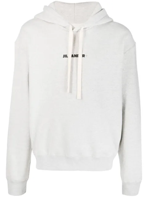 Jil Sander logo-print cotton hoodie Grey J47GU0002J20010