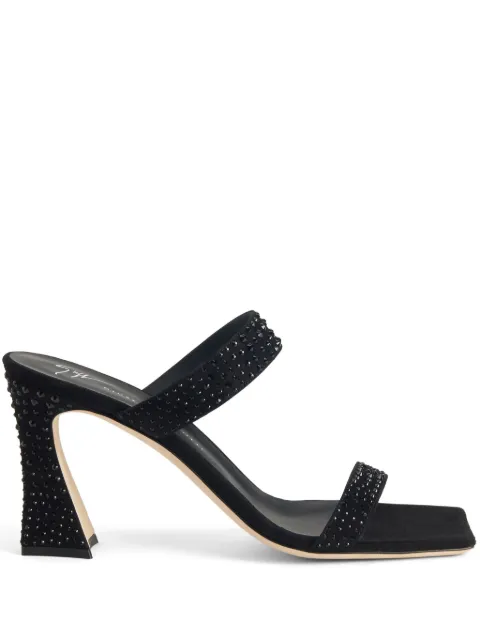 Giuseppe Zanotti 85mm Flaminia velvet sandals Black I300002001