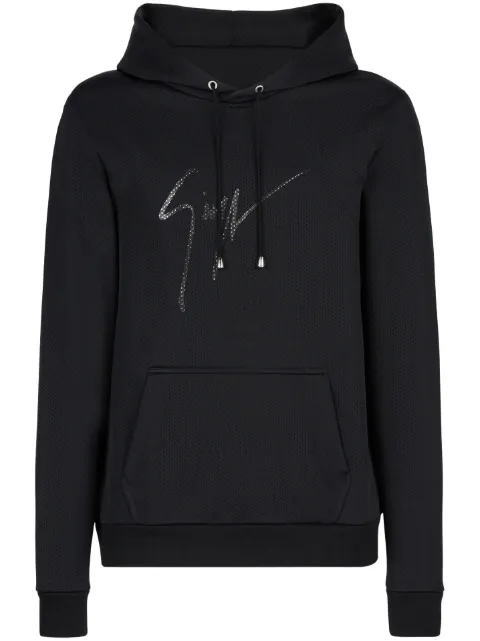 Giuseppe Zanotti logo-print cotton hoodie Black IRU3002001
