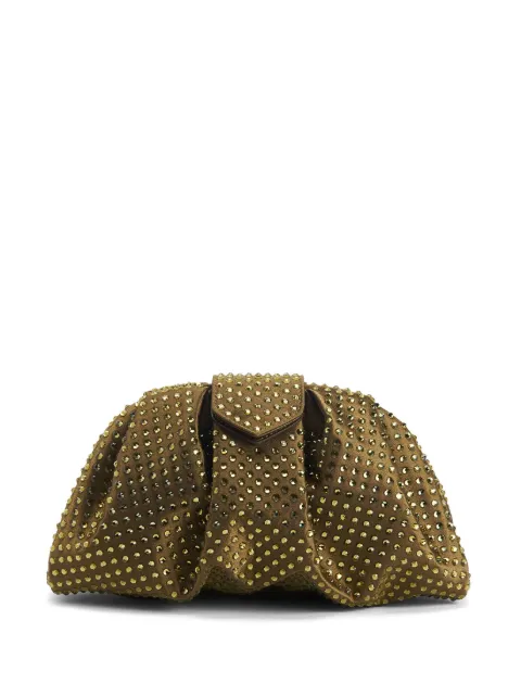 Giuseppe Zanotti Amandhe rhinestone-embellished clutch bag Green IB30017002