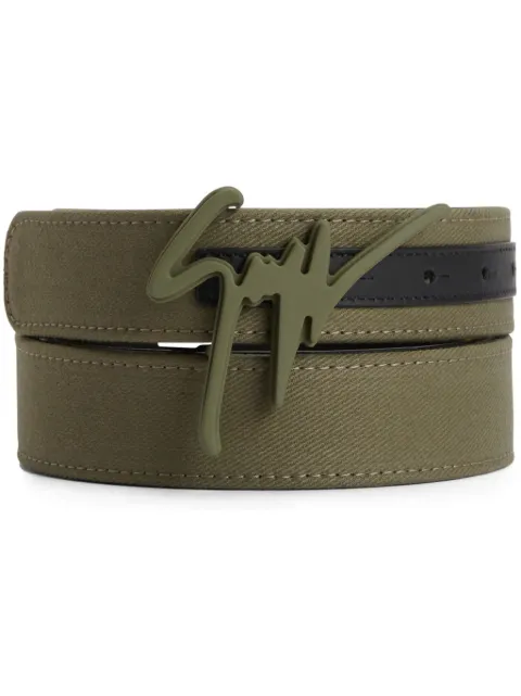 Giuseppe Zanotti Giuseppe logo-lettering belt Green IAU3004001