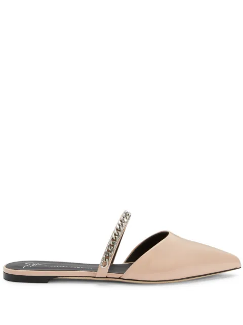 Giuseppe Zanotti Laurette chain-detail leather mules Neutrals I250011H02
