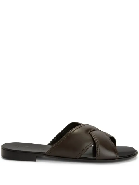 Giuseppe Zanotti Flavio crossover-straps leather sandals Brown IU10061K04