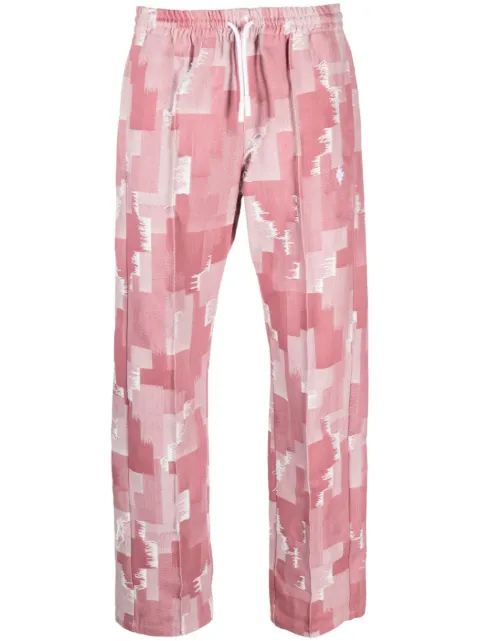 COUNTY OF MILAN geometric-print wide-leg trousers Pink CMCA177S23FAB0043034
