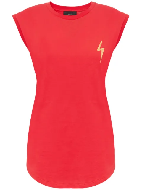 Giuseppe Zanotti Ursella logo-embroidered sleeveless cotton tank top Red IRD2005K05