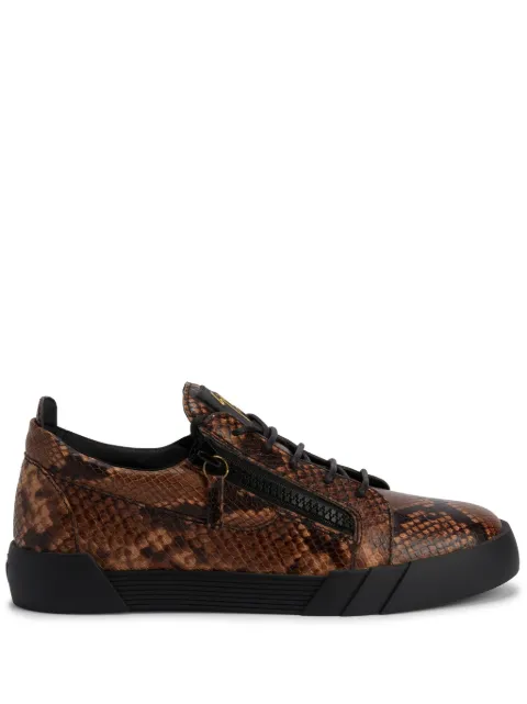Giuseppe Zanotti Frankie snakeskin-print leather sneakers Brown RU00125KE4