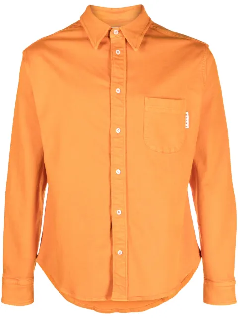 Marni long-sleeved cotton shirt Orange CUJU0015A0USCV12