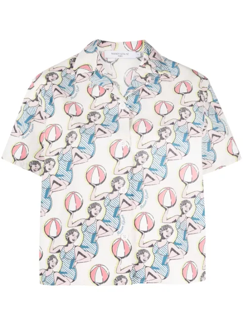 Maison Kitsuné graphic-print cotton shirt Neutrals KW00408WC4025