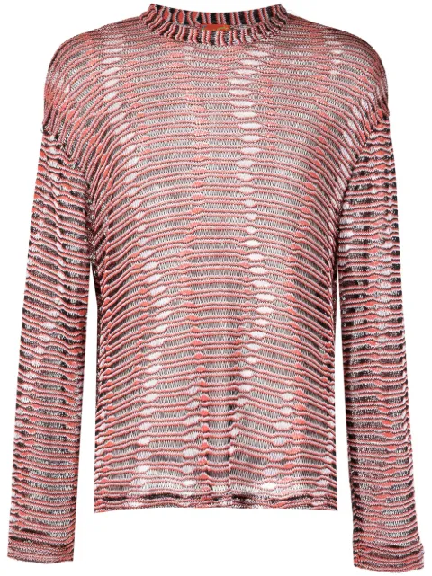 VITELLI open-knit striped sweatshirt Orange SS23D23A10STJ12