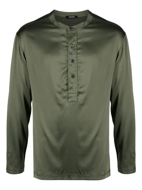 TOM FORD Henley pyjama top Green T4H161010