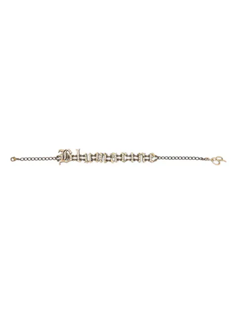 Blumarine crystal-embellished logo necklace Silver 4W013A