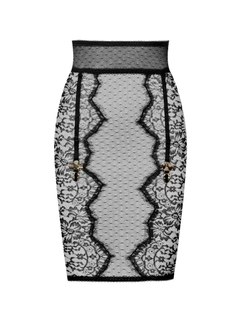 Maison Close Inspiration Divine floral-lace midi skirt Black 561497