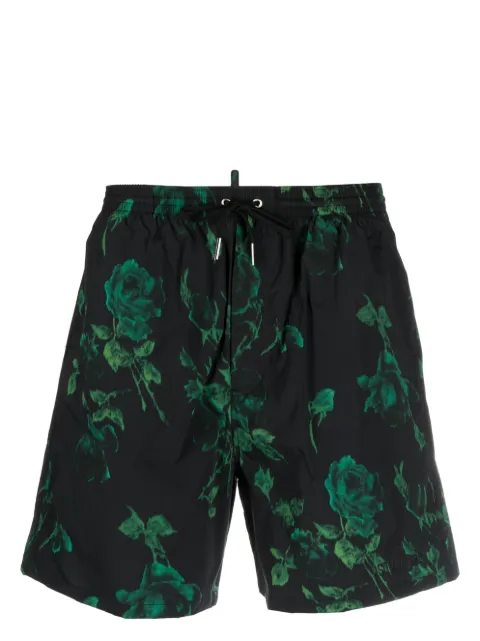 DSQUARED2 rose-print swim shorts Black D7BM14780ISA01