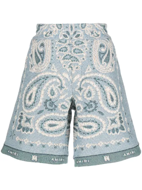 AMIRI paisley-embroidered shorts Blue SS23MPB040