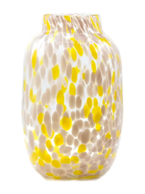 HAY paint-splatter glass vase (30cm) Yellow AB503A603AG55
