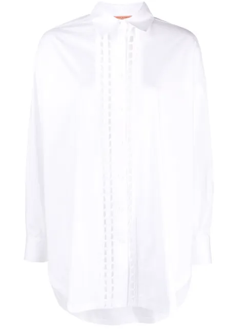 Ermanno Scervino embroidered-insert cotton shirt White D424K305JOQ