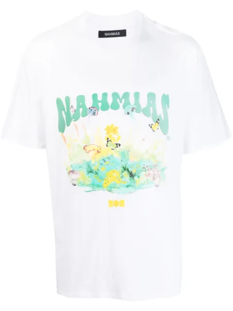 Nahmias logo-print cotton T-shirt White JSY1T9G72000