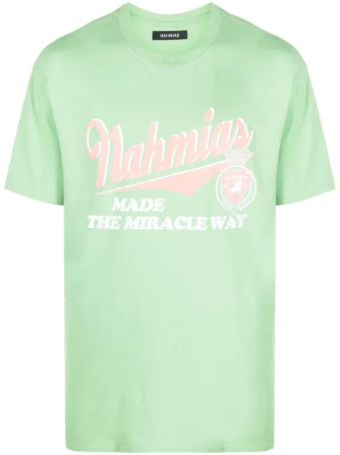 Nahmias logo-print cotton T-shirt Green JSY1T9G76000