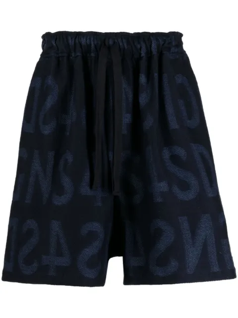 4SDESIGNS logo-print cotton bermuda shorts Blue HHS23256N098448